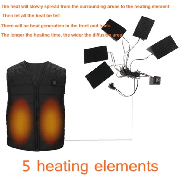 Men Autumn winter Smart heating Cotton Vest USB Infrared Electric Heating Vest Women Outdoor Flexible Thermal Winter Warm Jacket
