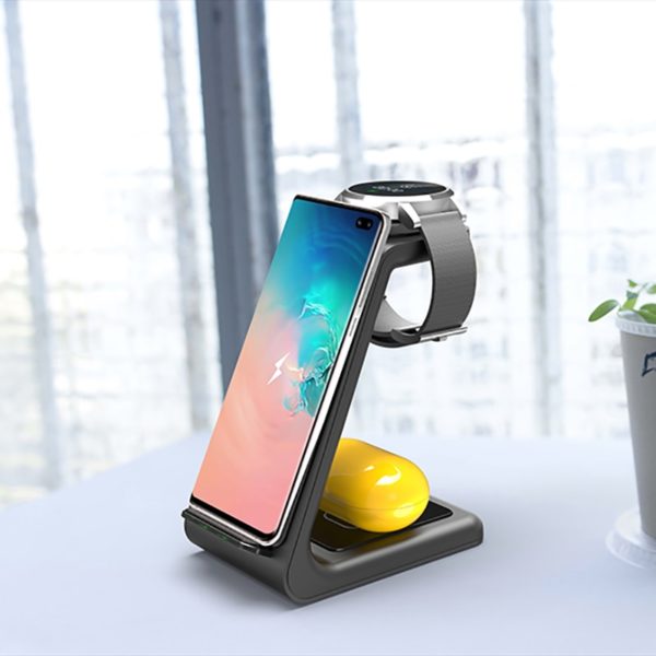 QI 3 In 1 Wireless Charger For Iphone 11/XS/X/Airpods pro/Iwatch 5/4 Fast Charge Wireless Charge Stand For Samsung S10/Bud/Watch