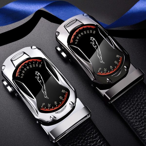 CARTELO Leather Belts for Men 3.5cm Width Sports car Brand Fashion Automatic Buckle Black Genuine Leather Belt Men's Belts Cow