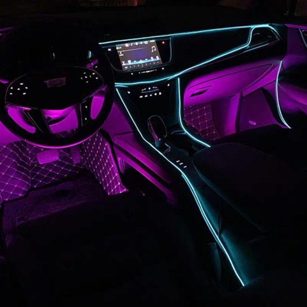 5m car interior accessories atmosphere lamp EL cold light line with USB DIY Decorative Dash board Console Auto LED Ambient Light