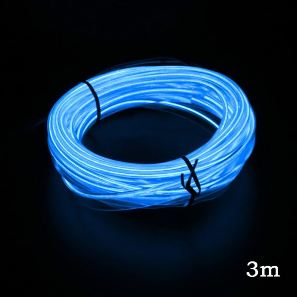FORAUTO 1m/2m/3m/5m Car LED Strips Auto Decoration Atmosphere Lamp 12V Flexible Neon EL Wire Rope Indoor Interior LED Car Light