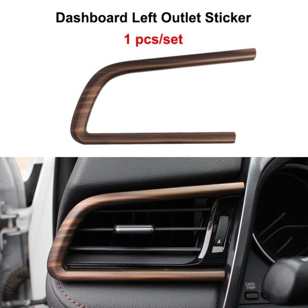 QHCP Steering Wheel Button Frame Gear Head Knob Cover Central Strip Interior Stickers ABS Golden Wood For Toyota Camry 2018 2019
