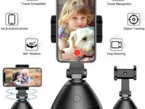 All-in-one Selfie Video Smart Shooting Camera Automatically Face Object Tracking 360°Horizontal Rotation Phone Stand Holder