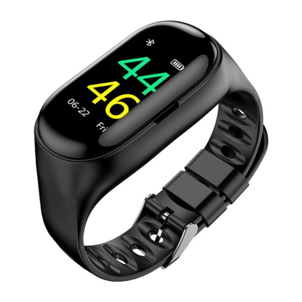 M1 AI Smart Watch With 2 Bluetooth Earphone Heart Rate Monitor Smart Wristband Long Time Standby Multifunction Sport Smart Band